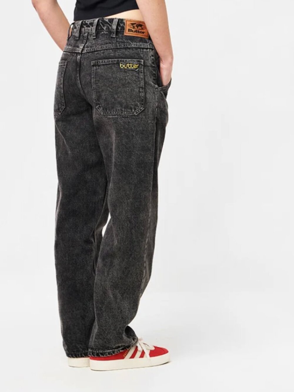 NWT Butter Men's Alpine Denim Black Distressed Baggy Jeans Size 30